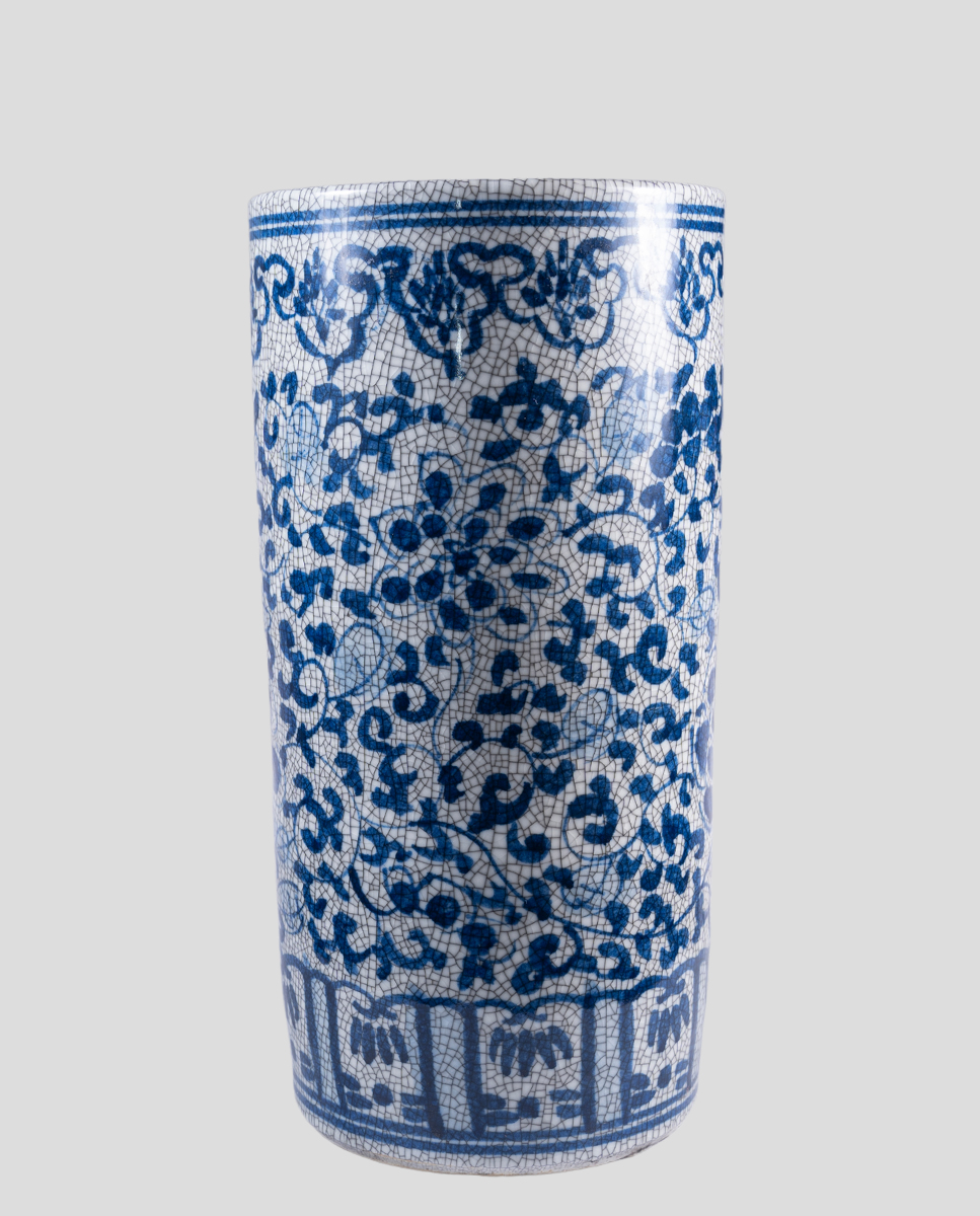 Paragüero cerámica craquelado - Telas & Co Interiorismo Decoración Venta de  telas, papeles, alfombras